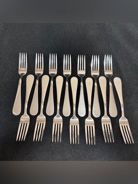 Utica US Stainless Steel Dinner Forks Silverware 14 Pcs Set Flatware Dining Eat